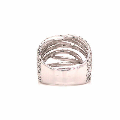 18K Diamond Crossover Band White Gold