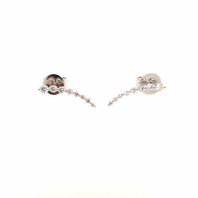 14K Diamond Climber Earrings White Gold