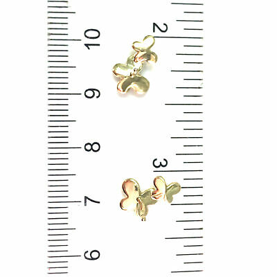 14K Diamond Pave and Gold Butterfly Earrings Yellow Gold
