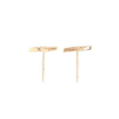 14K Diamond Pave Circle Earrings Yellow Gold