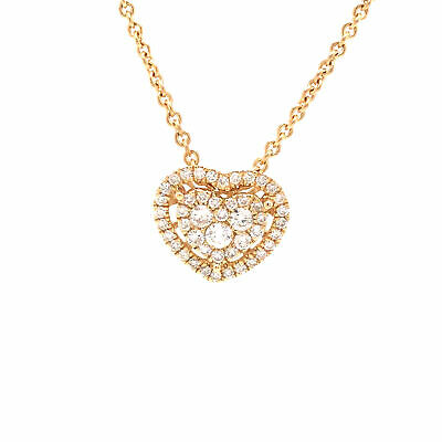 18K Diamond Pave Heart Pendant Diamond By The Yard Chain Yellow Gold