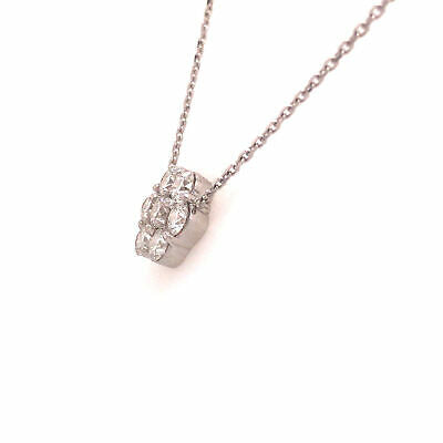 14K Diamond Flower Cluster Diamond by the Yard Necklace White Gold