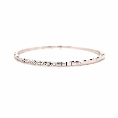 14K Diamond Flexible Bangle White Gold