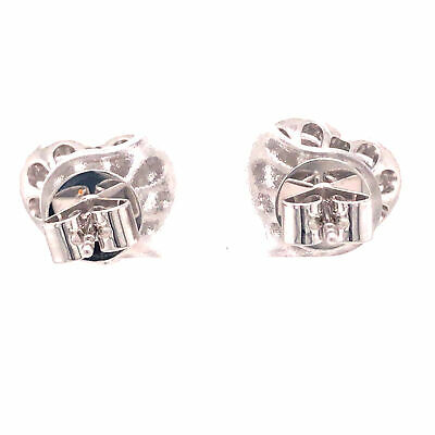 18K Diamond Heart Shape Cluster Earrings White Gold