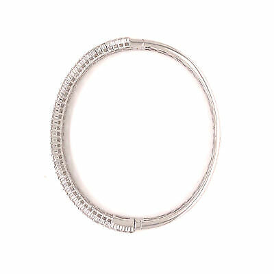 18K Diamond Pave Bangle White Gold