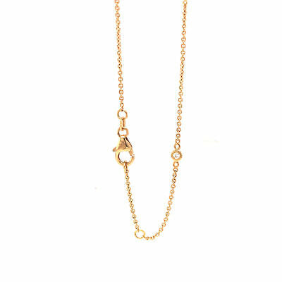 18K Diamond Pave Heart Pendant Diamond By The Yard Chain Yellow Gold