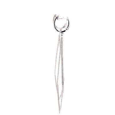 14K Diamond Long Hanging Earring White Gold