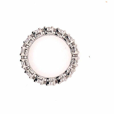 18K Marquise and Princess Cut Diamond Oval Cluster Eternity Band White Gold