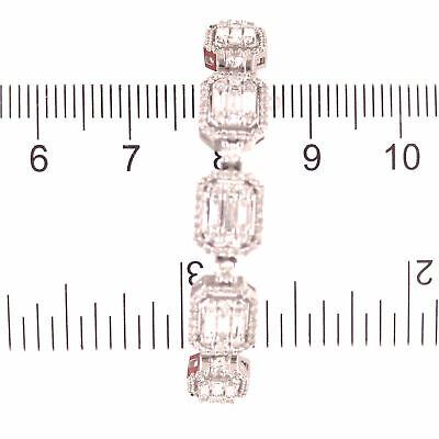 18K Diamond Cluster Tennis Bracelet White Gold