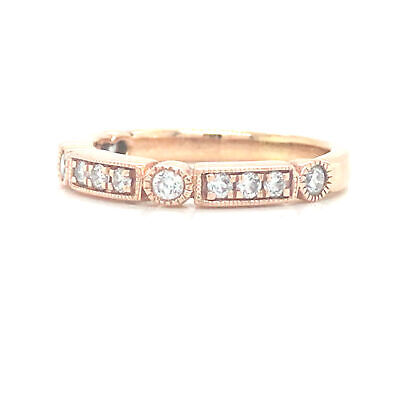 14K Rose Gold Diamond Band