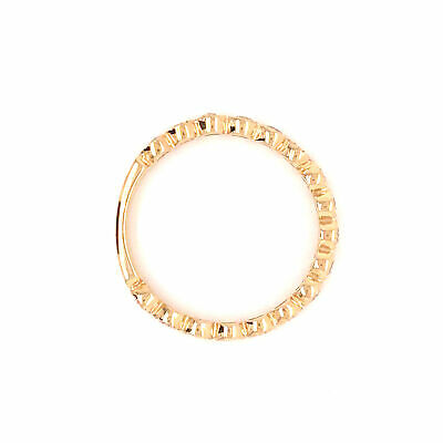 14K Round Diamond Miligrain Band Yellow Gold