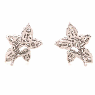18K Diamond Cluster Earring White Gold
