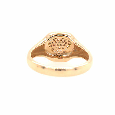 14K Diamond Pave Heart Shape Ring Yellow Gold
