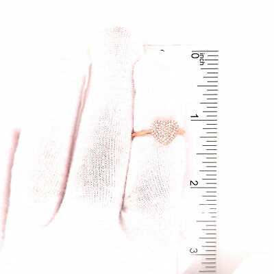 14K Diamond Heart Shape Custer Ring Rose Gold