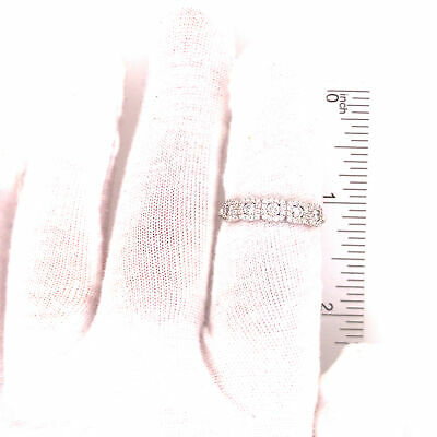 14K Diamond Square Cluster Band White Gold
