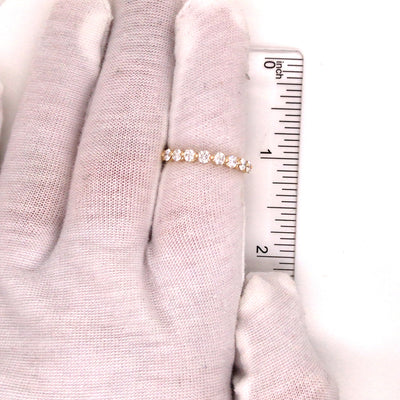 14K Round Diamond Halfway Eternity Band Yellow Gold