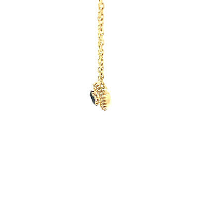 14K Sapphire Diamond Hamsa Eye Necklace Yellow Gold