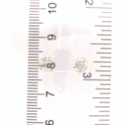 14K Diamond Pave Star Stud Earring Yellow Gold
