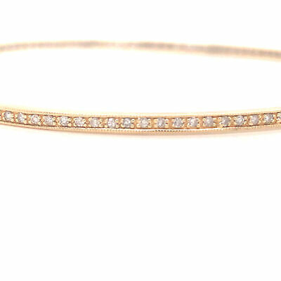 14K Diamond Channel Set Thin Bangle Yellow Gold