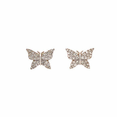14K  Diamond Pave Butterfly Earrings White Gold