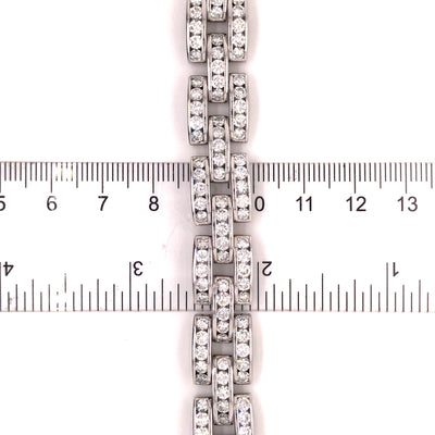 18K Diamond Link Bracelet White Gold