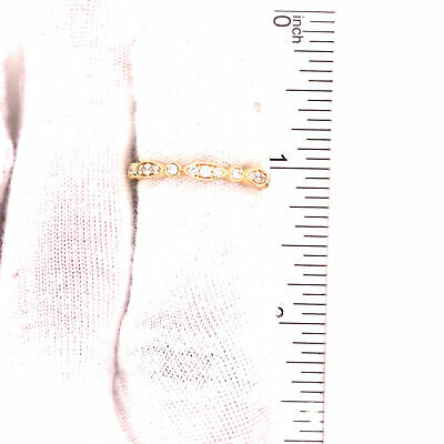 14K Diamond Marquise and Round Shape Band Yellow Gold