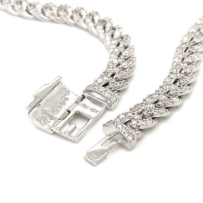 10k Diamond Pave Chain Link Necklace White Gold