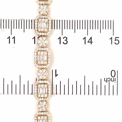 18K Diamond Cluster Line Bracelet Yellow Gold