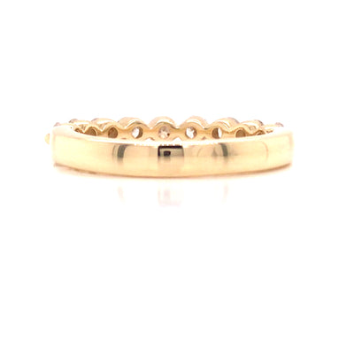 14K Round Diamond Halfway Eternity Band Yellow Gold