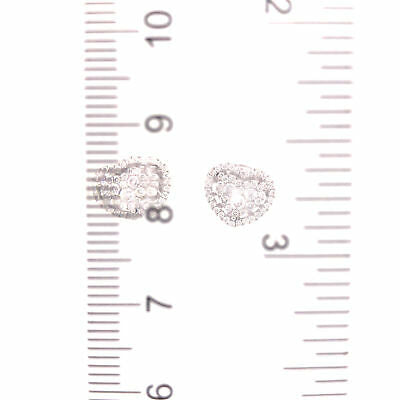 18K Diamond Heart Shape Cluster Earrings White Gold