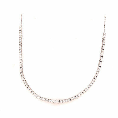14K Diamond Tennis Adjustable Length Necklace White Gold