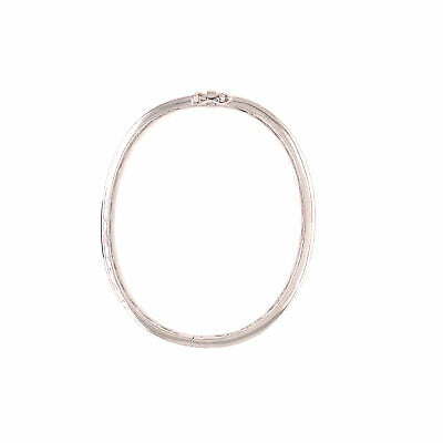 14K Diamond Bevel Bangle Bracelet White Gold