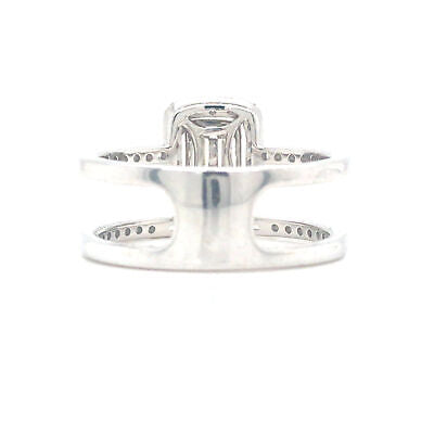 14K Diamond Cluster Double Row Band White Gold