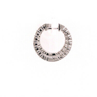 14K 2.0 Carat Diamond In/Out Hoop Earrings in White Gold