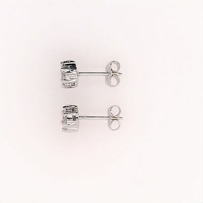14K Diamond Pave Cluster Earrings White Gold