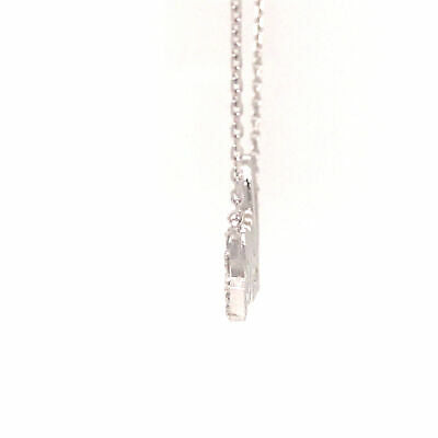 14K Diamond Script LOVE Necklace White Gold