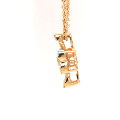 18K Diamond Clover Necklace Yellow Gold