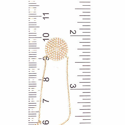 14K Pave Circle Disc Pendant Necklace Yellow Gold 0.29ctw