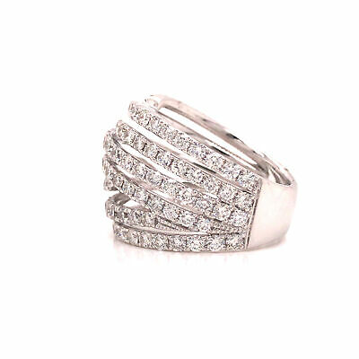 18K Diamond Crossover Band White Gold