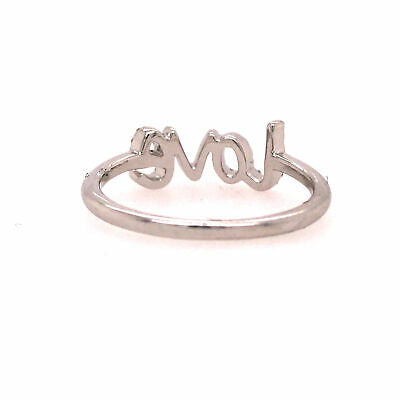 14K Diamond 'love' Ring White Gold
