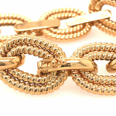 18K Yellow Gold Italian Oval Braided Link Bracelet