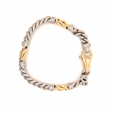 14K Two-Tone Gold Diamond Chain Bracelet