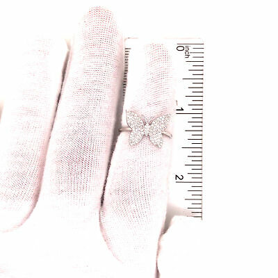 14K Diamond Pave Butterfly Ring White Gold
