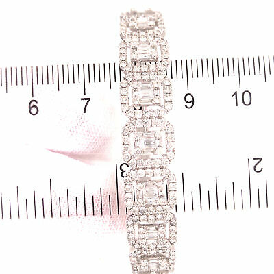 14K Diamond Cluster Bangle White Gold