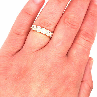 14K Diamond Square Cluster Band Yellow Gold