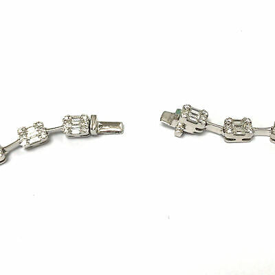 18K Multi Shape Diamond Cluster Station Necklace White Gold