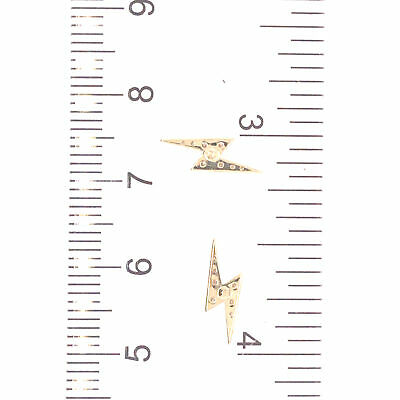 14K Diamond Lightning Bolt Earrings Yellow Gold