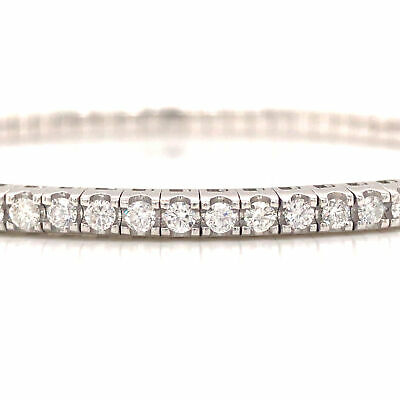 18K Diamond Flexible Stretchable Bangle White Gold