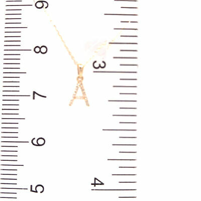 14K Diamond Letter 'A' Necklace Yellow Gold