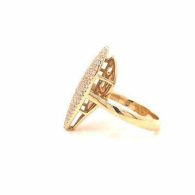 18K Diamond Pave Heart Ring Yellow Gold